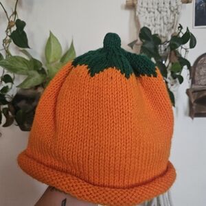 Hand-Knitted Pumpkin Beanie
